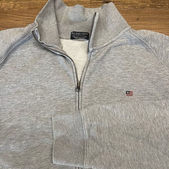 Polo Ralph Lauren Other - Ralph Lauren Polo Jeans Co Mens Jacket Large Gray Full Zip Small Flag RL Vintage